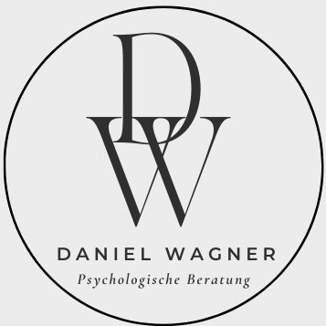 Logo Logo von Daniel Wagner mit den Buchstaben D und W übereinander, darunter der Text 'Daniel Wagner Psychologische Beratung'